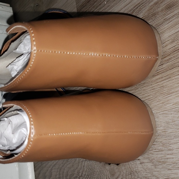 Maurices Penny Open Side Ballet Flat Denim/Brown 10M NWT - Picture 4 of 7